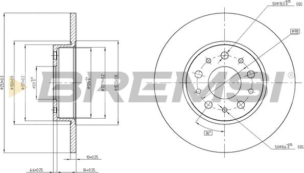 Bremsi CD8286S - Тормозной диск autospares.lv