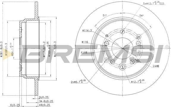 Bremsi CD7933S - Тормозной диск autospares.lv