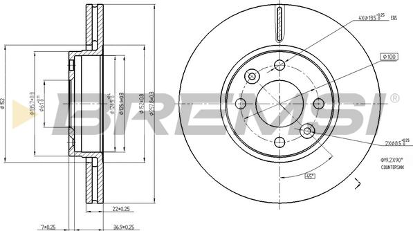 Bremsi CD7978V - Тормозной диск autospares.lv