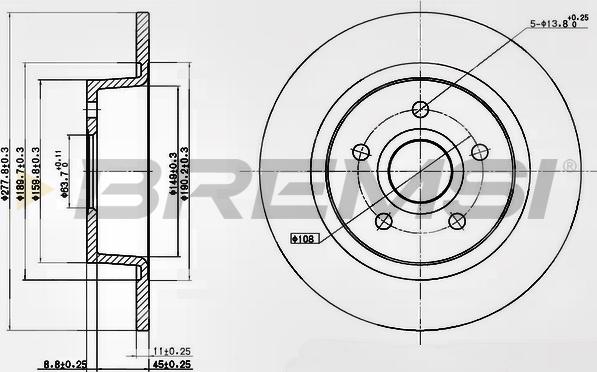 Bremsi CD7497S - Тормозной диск autospares.lv