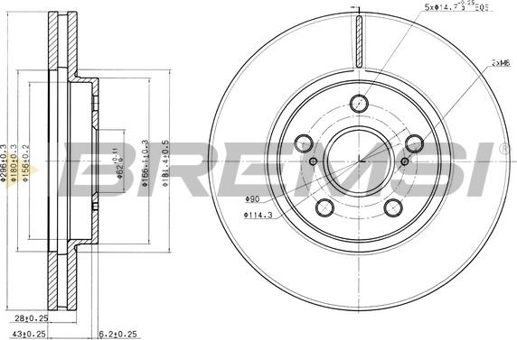 Bremsi CD7446V - Тормозной диск autospares.lv