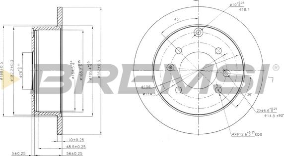 Bremsi CD7448S - Тормозной диск autospares.lv