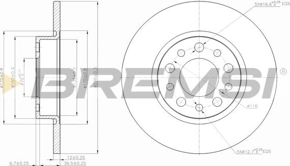 Bremsi CD7452S - Тормозной диск autospares.lv