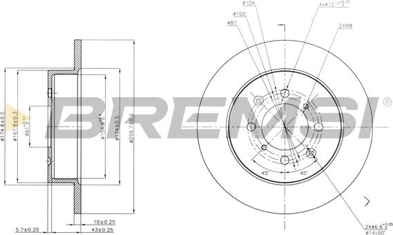 Bremsi CD7466S - Тормозной диск autospares.lv