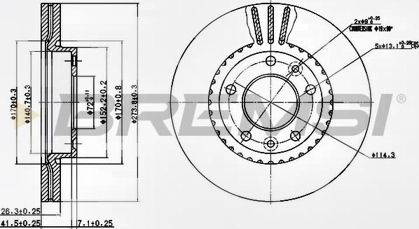 Bremsi CD7460V - Тормозной диск autospares.lv