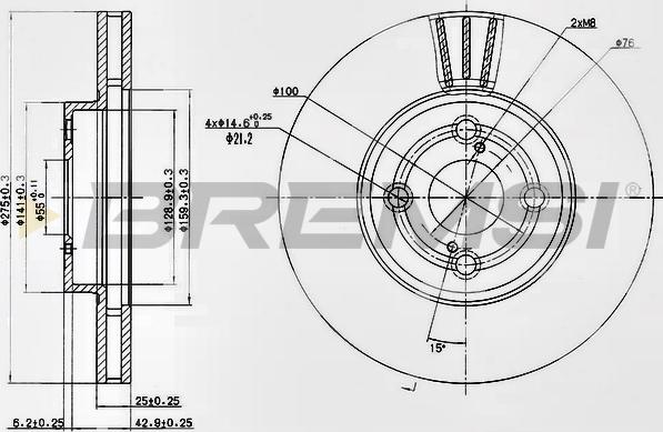 Bremsi CD7461V - Тормозной диск autospares.lv