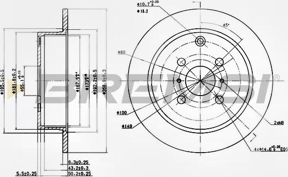 Bremsi CD7417S - Тормозной диск autospares.lv