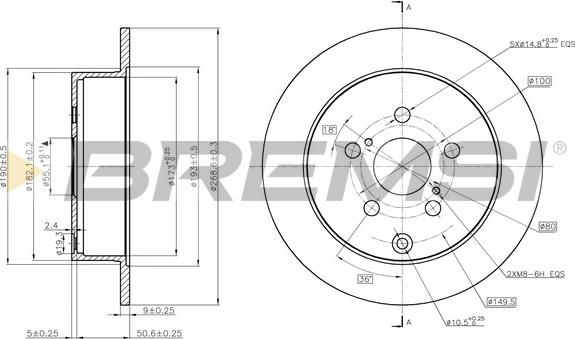 Bremsi CD7485S - Тормозной диск autospares.lv