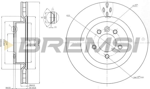 Bremsi CD7434V - Тормозной диск autospares.lv