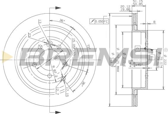 Bremsi CD7433V - Тормозной диск autospares.lv