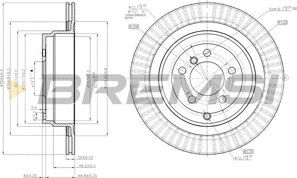 Bremsi CD7437V - Тормозной диск autospares.lv