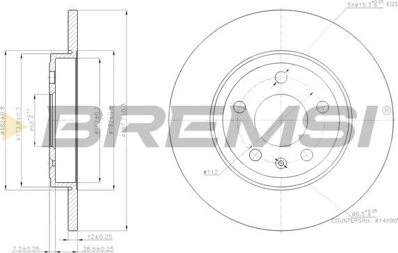 Bremsi CD7423S - Тормозной диск autospares.lv