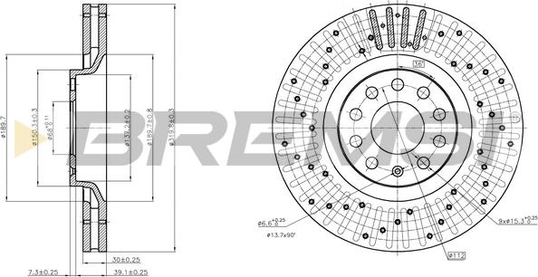 Bremsi CD7422V - Тормозной диск autospares.lv