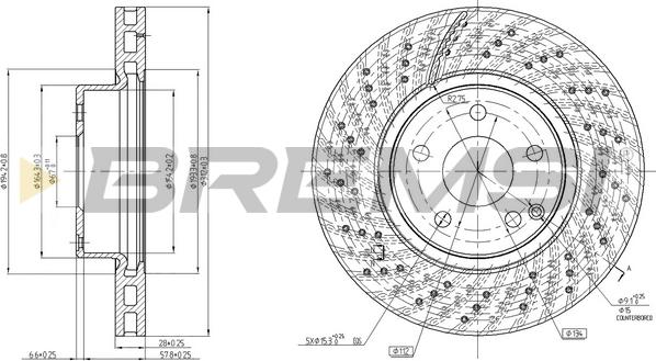 Bremsi CD7427V - Тормозной диск autospares.lv