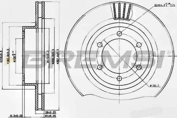 Bremsi CD7594V - Тормозной диск autospares.lv