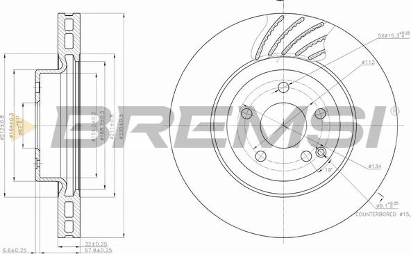 Bremsi CD7595V - Тормозной диск autospares.lv