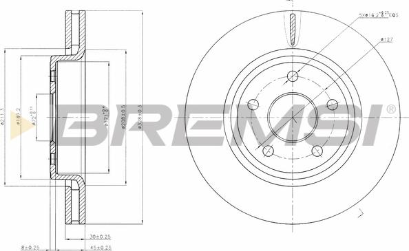 Bremsi CD7593V - Тормозной диск autospares.lv