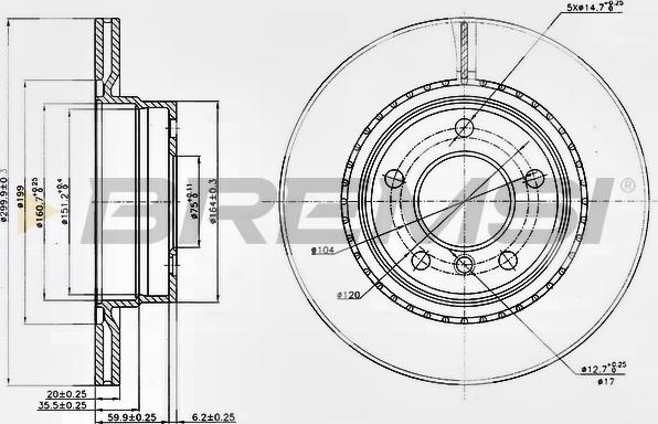 Bremsi CD7549V - Тормозной диск autospares.lv