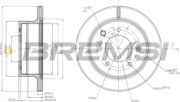 Bremsi CD7543V - Тормозной диск autospares.lv