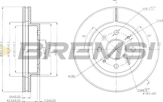 Bremsi CD7542V - Тормозной диск autospares.lv