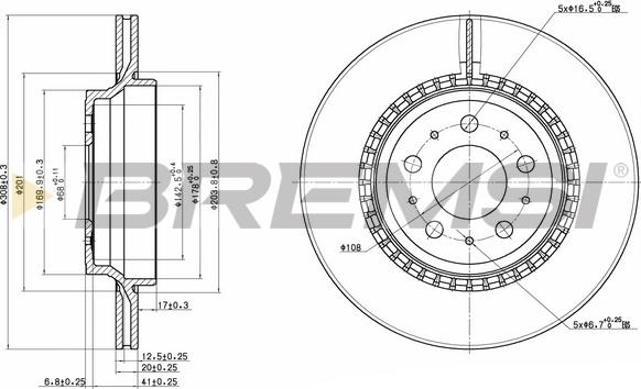 Bremsi CD7551V - Тормозной диск autospares.lv