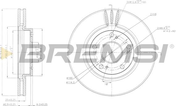 Bremsi CD7557V - Тормозной диск autospares.lv