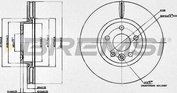 Bremsi CD7567V - Тормозной диск autospares.lv