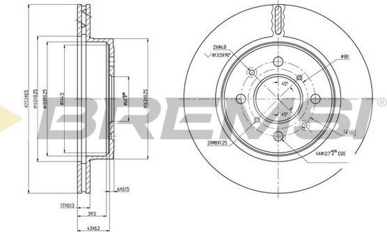 Bremsi CD7509V - Тормозной диск autospares.lv