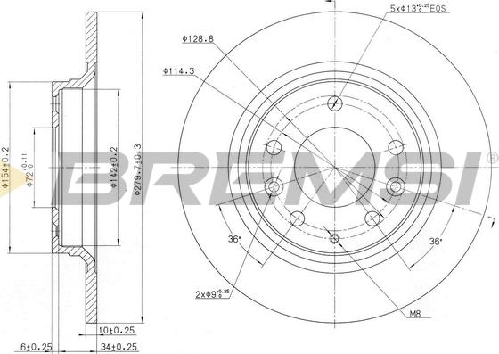 Bremsi CD7500S - Тормозной диск autospares.lv