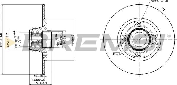 Bremsi CD7515S - Тормозной диск autospares.lv