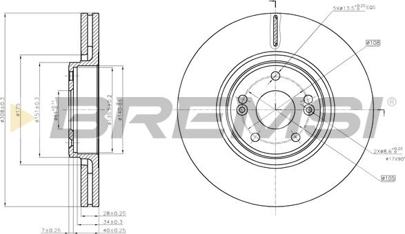 Bremsi CD7511V - Тормозной диск autospares.lv