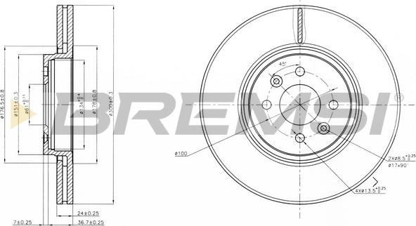 Bremsi CD7513V - Тормозной диск autospares.lv