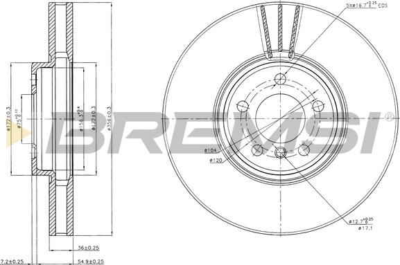 Bremsi CD7584V - Тормозной диск autospares.lv