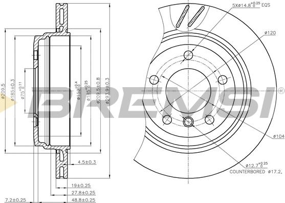 Bremsi CD7581V - Тормозной диск autospares.lv