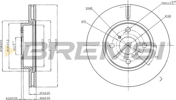 Bremsi CD7587V - Тормозной диск autospares.lv