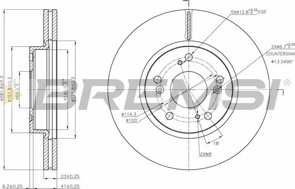 Bremsi CD7539V - Тормозной диск autospares.lv