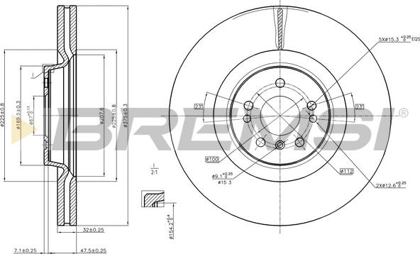 Bremsi CD7534V - Тормозной диск autospares.lv