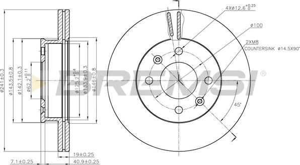 Bremsi CD7529V - Тормозной диск autospares.lv