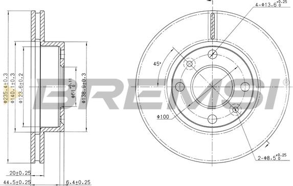 Bremsi CD7521V - Тормозной диск autospares.lv