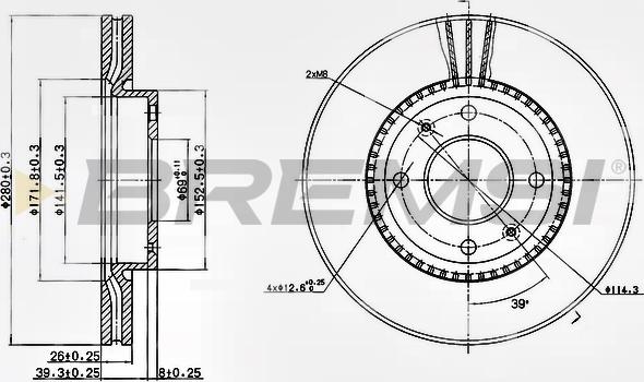 Bremsi CD7522V - Тормозной диск autospares.lv