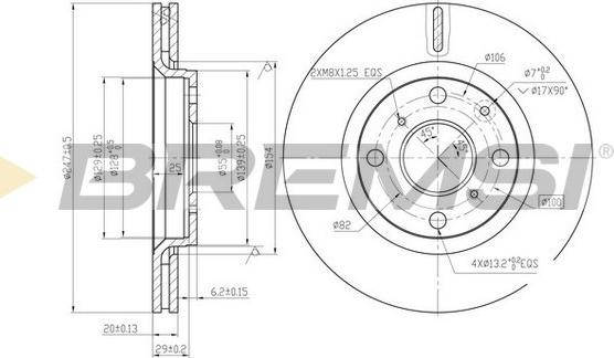 Bremsi CD7527V - Тормозной диск autospares.lv