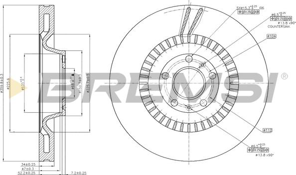 Bremsi CD7572V - Тормозной диск autospares.lv