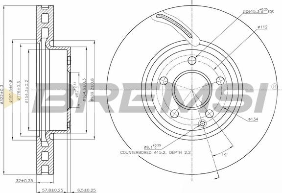 Bremsi CD7692V - Тормозной диск autospares.lv