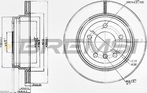 Bremsi CD7697V - Тормозной диск autospares.lv