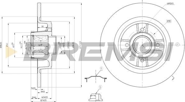 Bremsi CD7641S - Тормозной диск autospares.lv