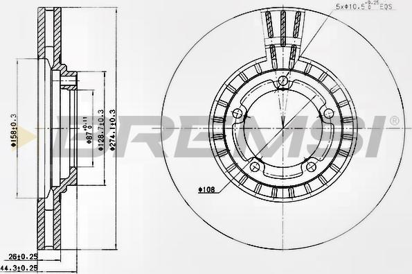 Bremsi CD7658V - Тормозной диск autospares.lv