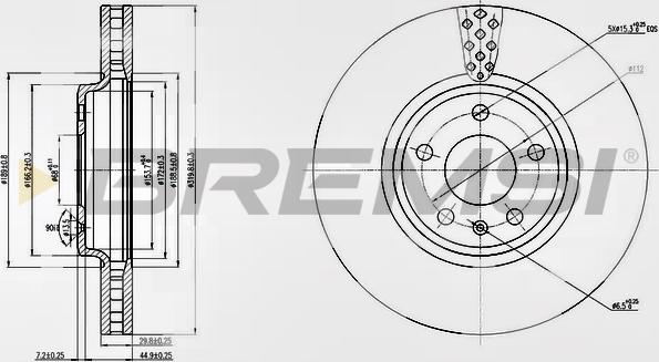 Bremsi CD7664V - Тормозной диск autospares.lv