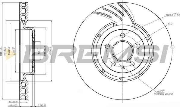 Bremsi CD7665V - Тормозной диск autospares.lv