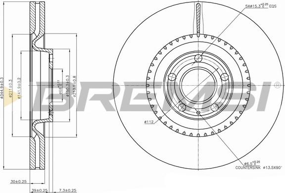 Bremsi CD7661V - Тормозной диск autospares.lv