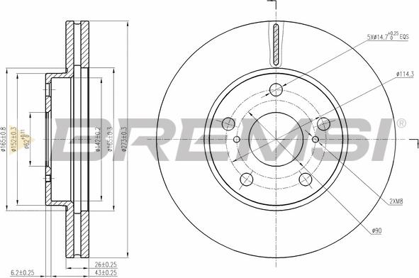 Bremsi CD7668V - Тормозной диск autospares.lv